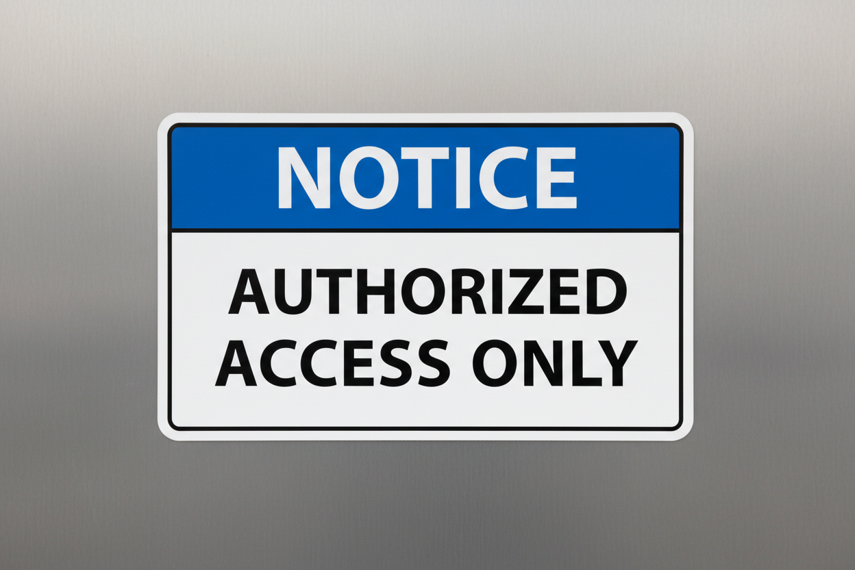 notice-authorized-access Sign | 24" x 36" | 030 Magnetic