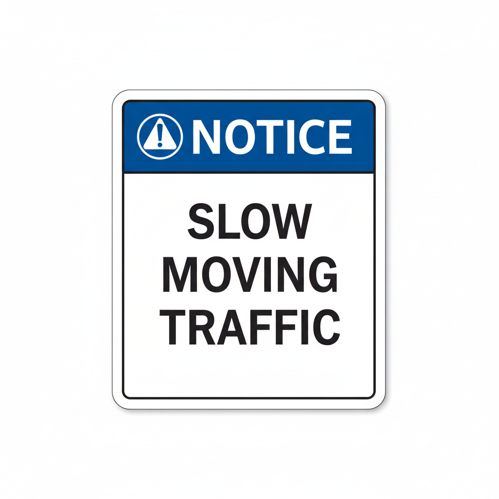 notice-slow-moving-traffic Sign | 24" x 36" | 030 Magnetic