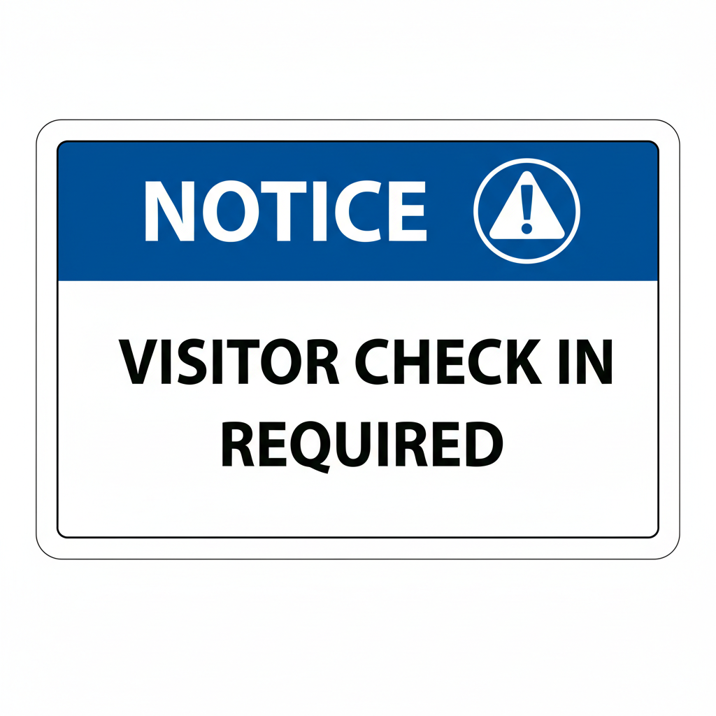 notice-visitor-check-in Sign | 24" x 36" | 030 Magnetic