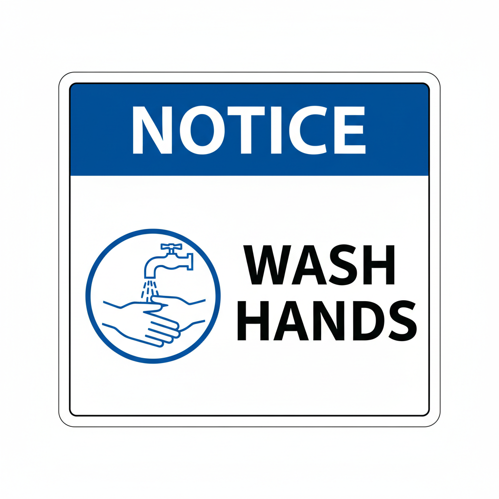 notice-wash-hands Sign | 24" x 36" | 030 Magnetic