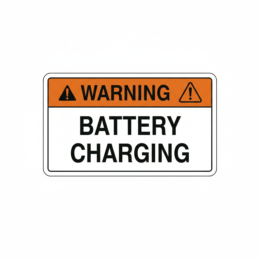 warning-battery-charging Sign | 24" x 36" | 030 Magnetic