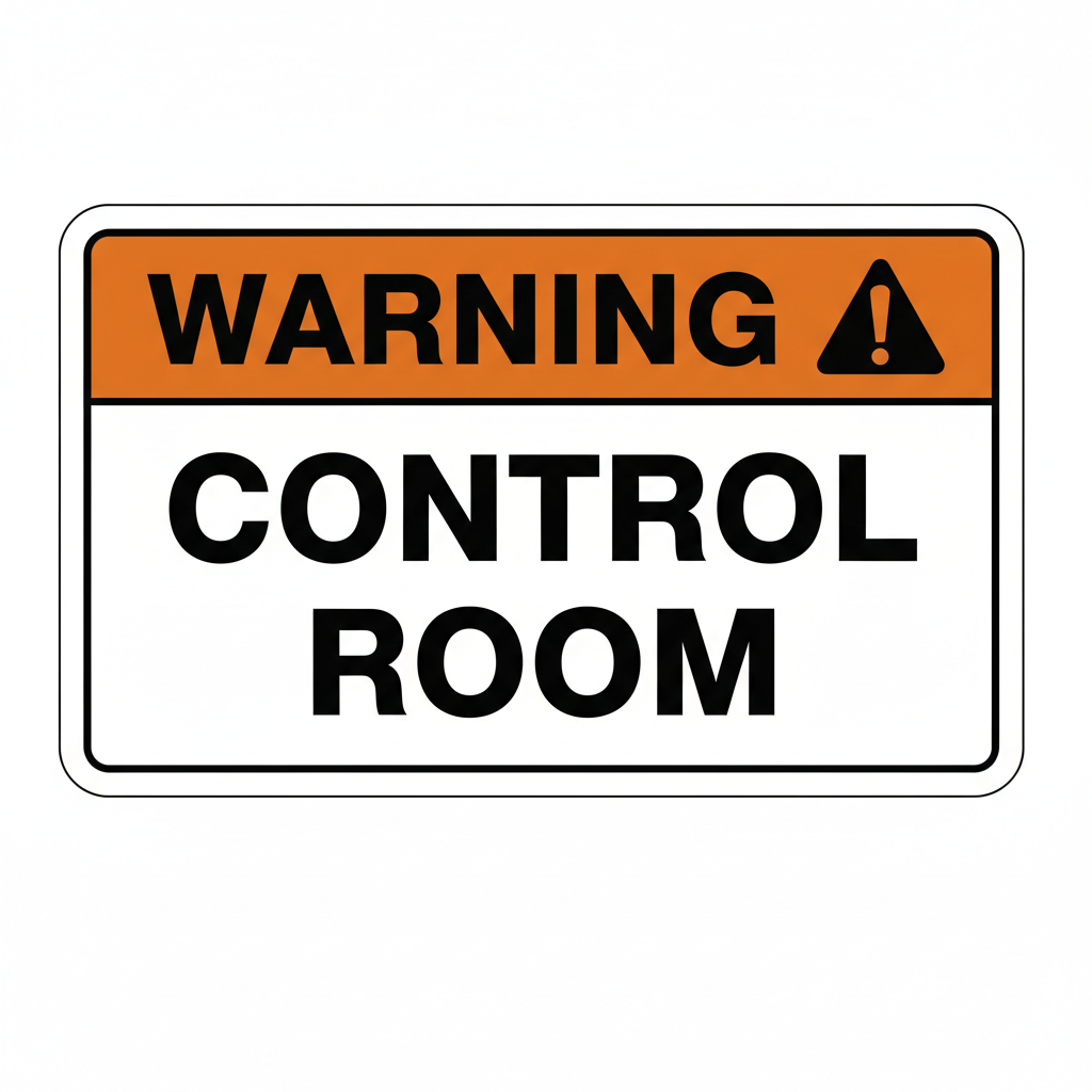 warning-control-room Sign | 24" x 36" | 030 Magnetic