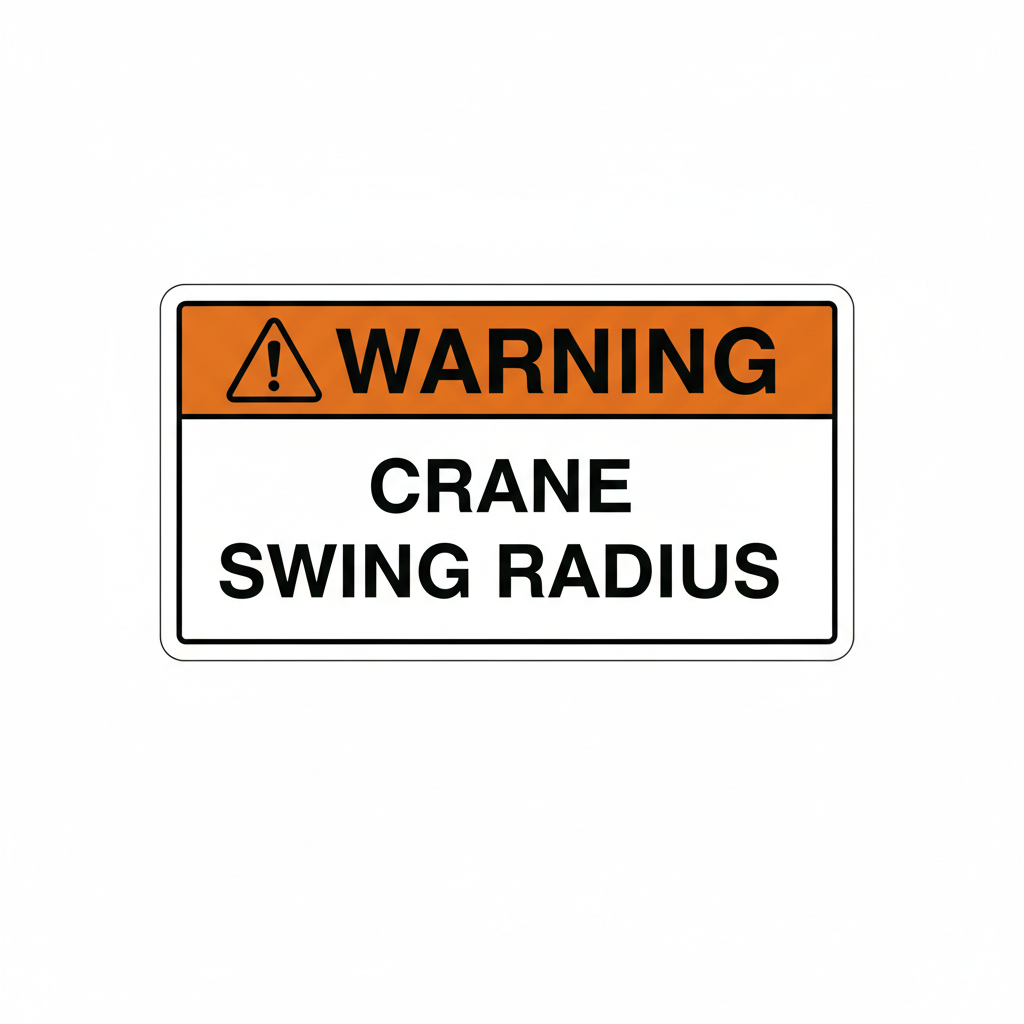 warning-crane-swing-radius Sign | 24" x 36" | 030 Magnetic