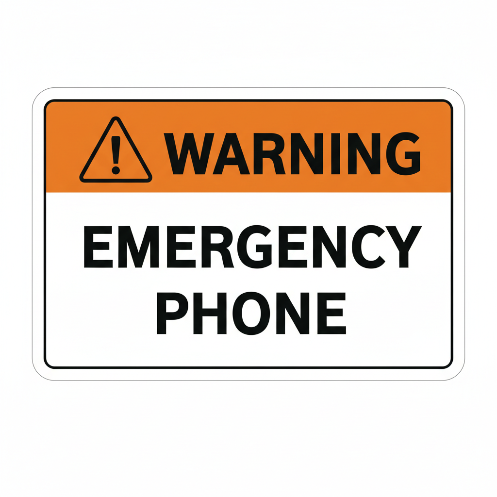 warning-emergency-phone Sign | 24" x 36" | 030 Magnetic