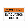 warning-evacuation-route Sign | 24" x 36" | 030 Magnetic