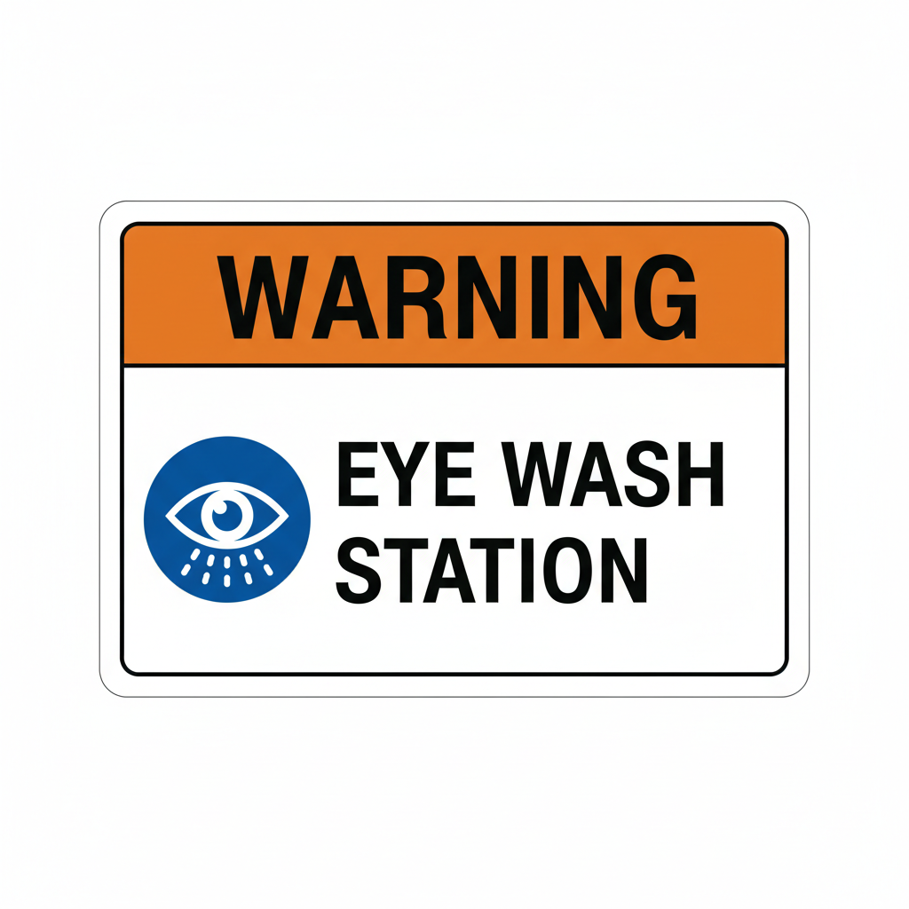 warning-eye-wash-station Sign | 24" x 36" | 030 Magnetic