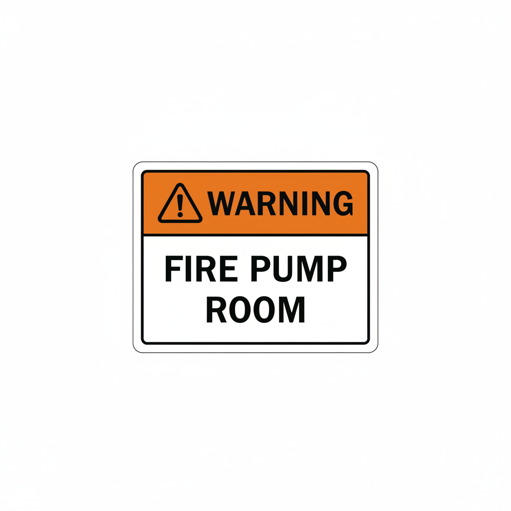 warning-fire-pump-room Sign | 24" x 36" | 030 Magnetic