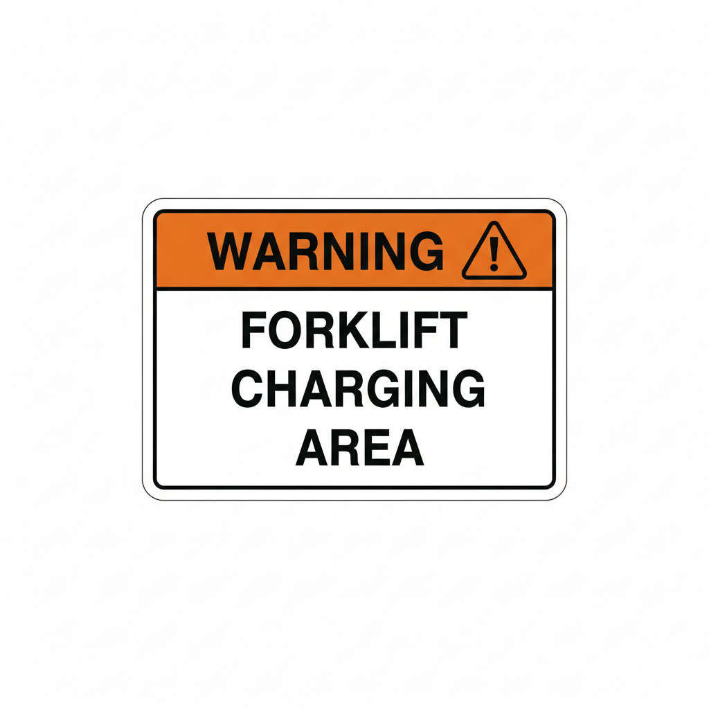 warning-forklift-charging-area Sign | 24" x 36" | 030 Magnetic