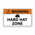 warning-hard-hat-zone Sign | 24" x 36" | 030 Magnetic