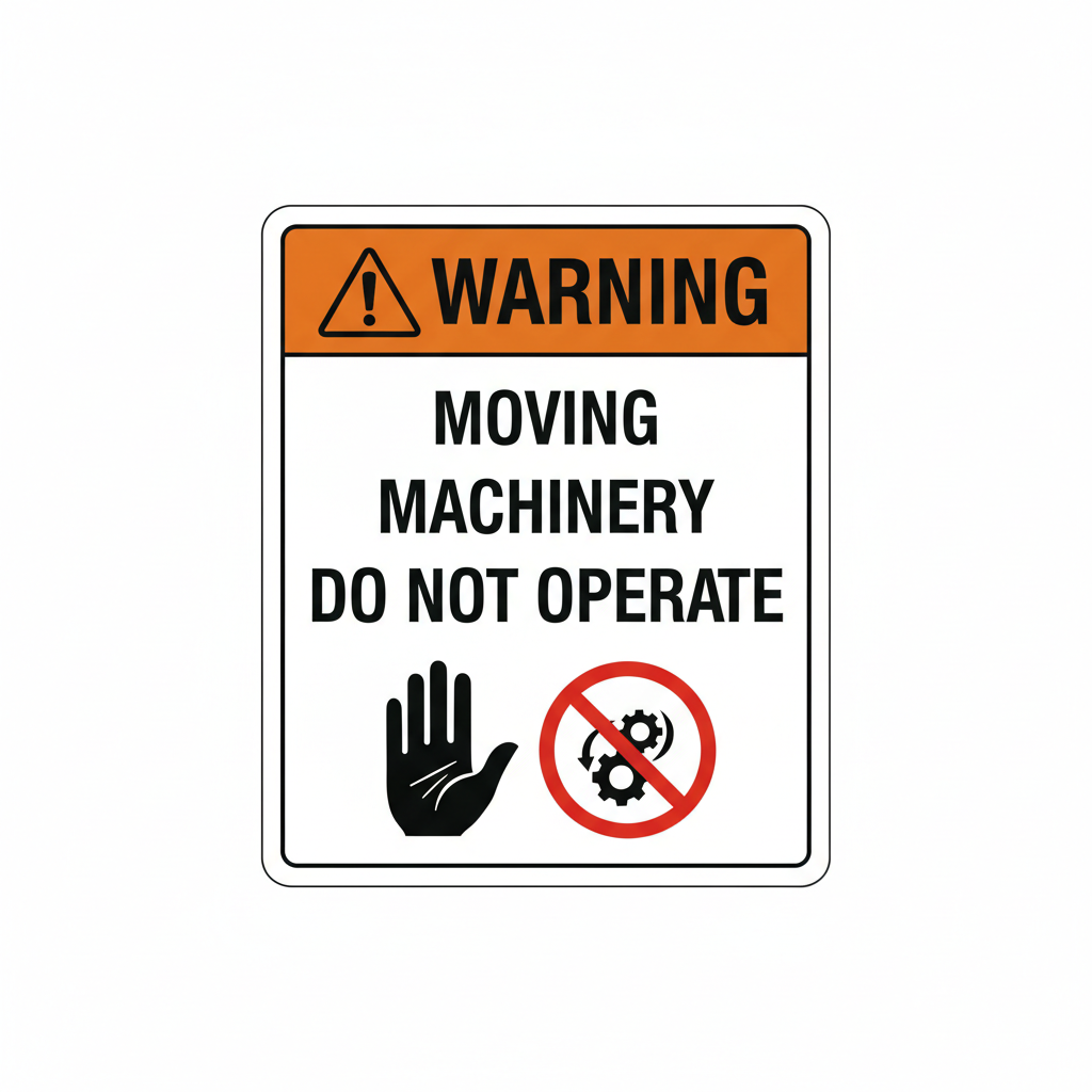 warning-moving-machinery Sign | 24" x 36" | 030 Magnetic