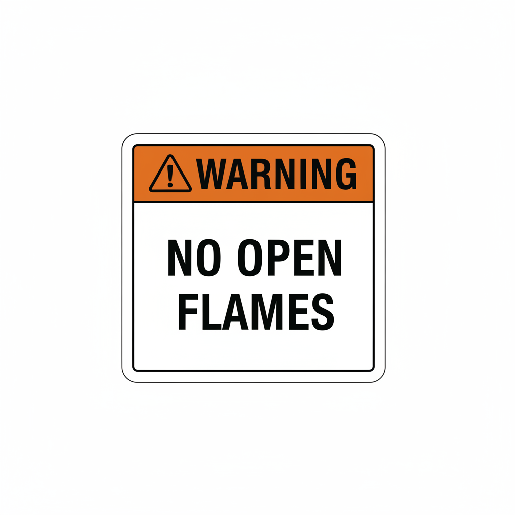 warning-no-open-flames Sign | 24" x 36" | 030 Magnetic