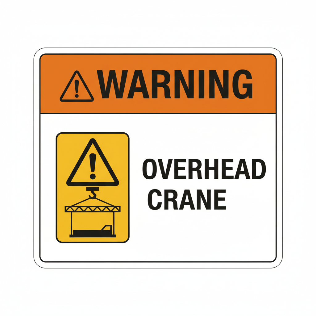 warning-overhead-crane Sign | 24" x 36" | 030 Magnetic