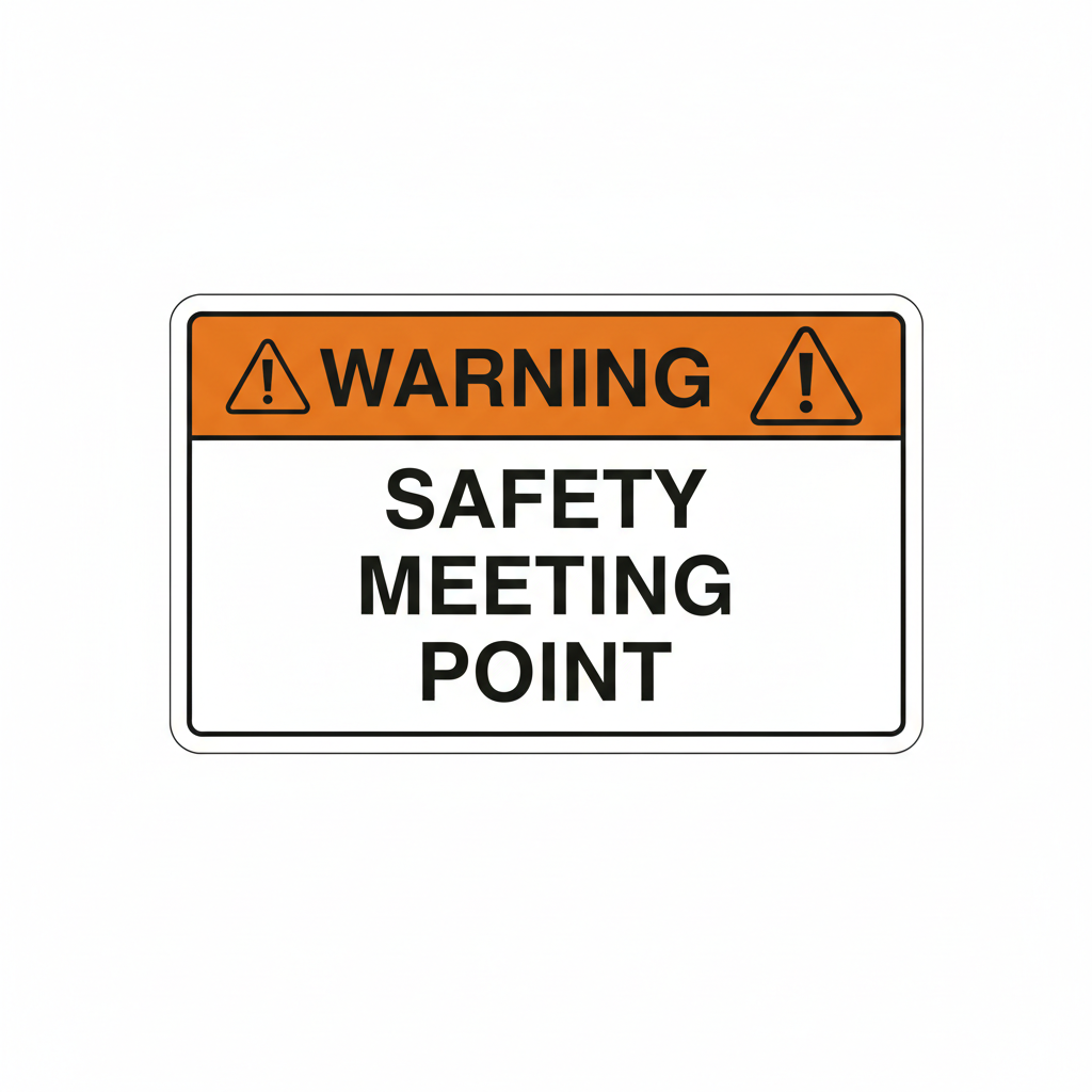 warning-safety-meeting-point Sign | 24" x 36" | 030 Magnetic