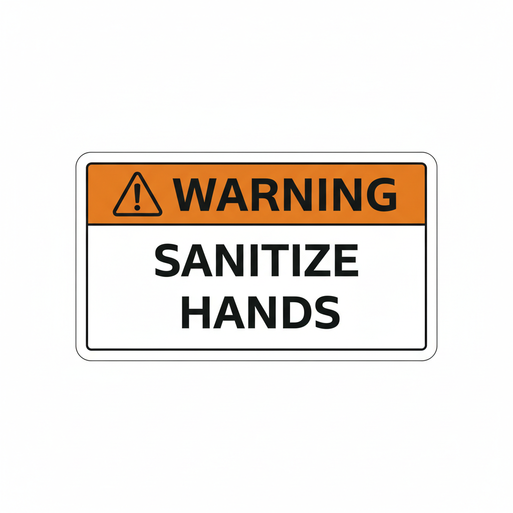 warning-sanitize-hands Sign | 24" x 36" | 030 Magnetic