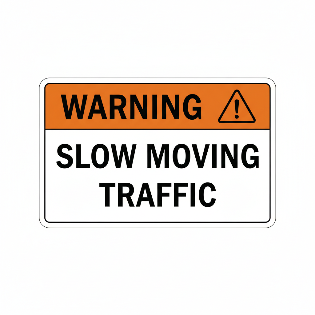 warning-slow-moving-traffic Sign | 24" x 36" | 030 Magnetic