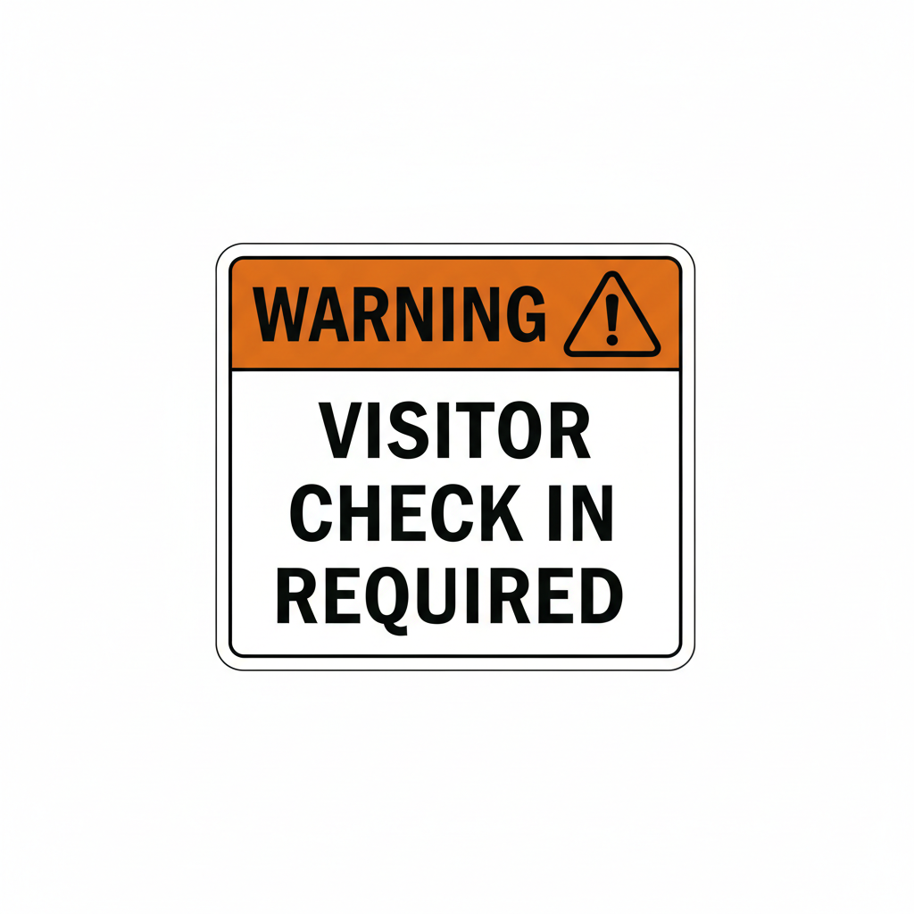 warning-visitor-check-in Sign | 24" x 36" | 030 Magnetic