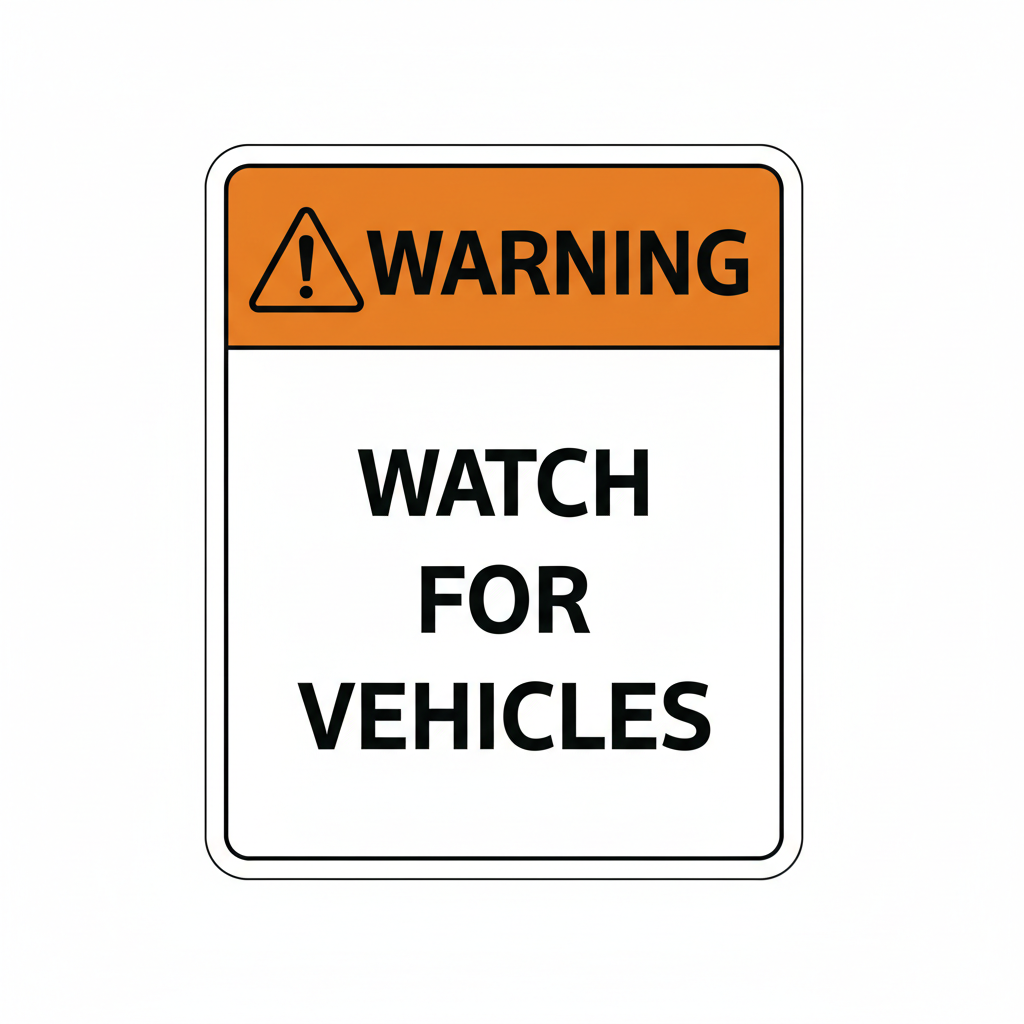 warning-watch-for-vehicles Sign | 24" x 36" | 030 Magnetic